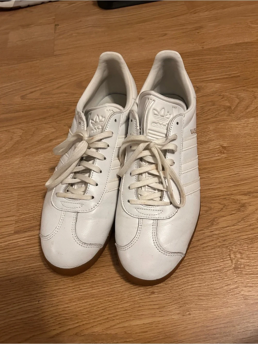 adidas White Gazelle Sneakers with Gum Outsole